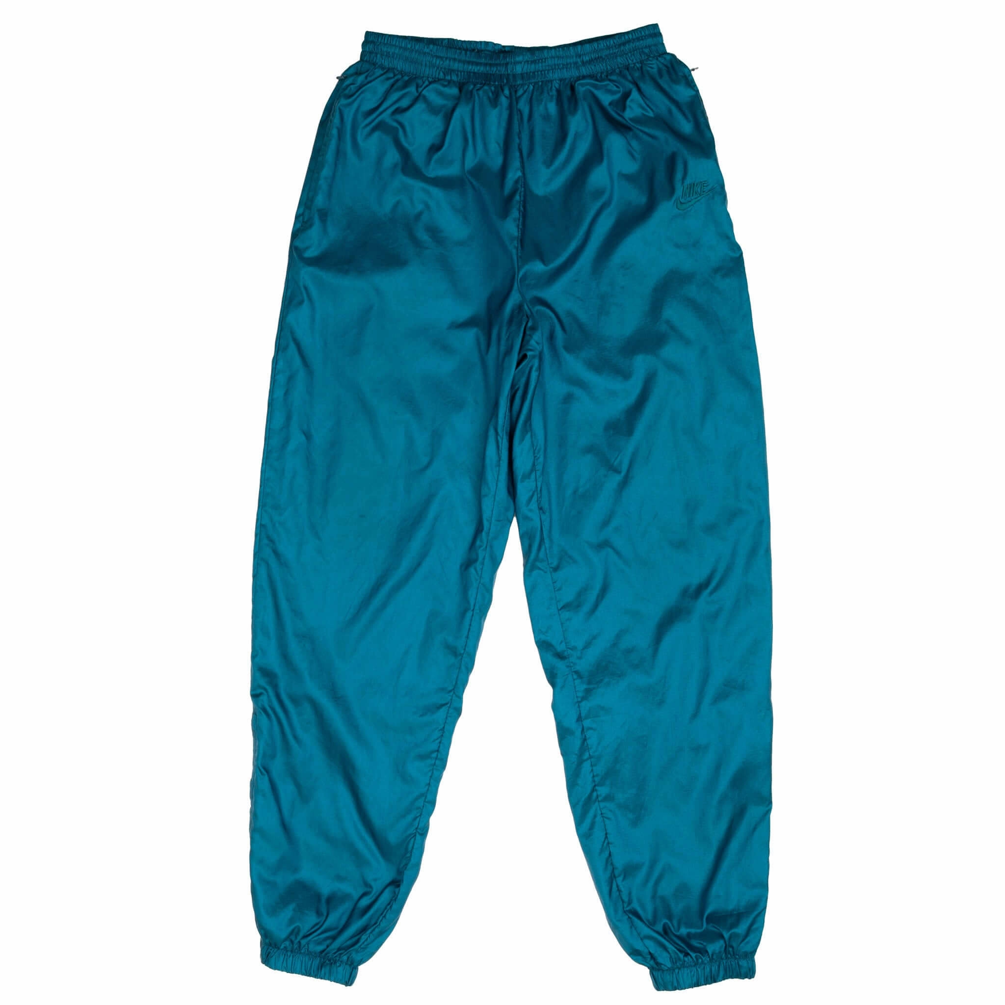 Active Shorts Flexible stretch VINTAGE NIKE CLASSIC SWOOSH TURQUOISE BLUE NYLON TRACK PANTS EARLY 1990S SIZE LARGE