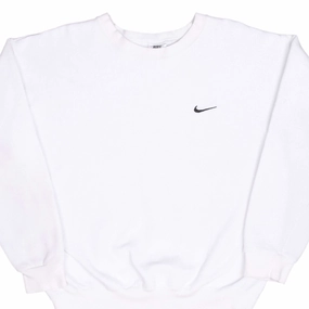 product patchwork creativity VINTAGE NIKE CLASSIC SWOOSH WHITE SWEATSHIRT 1990S LARGE MADE IN USA
