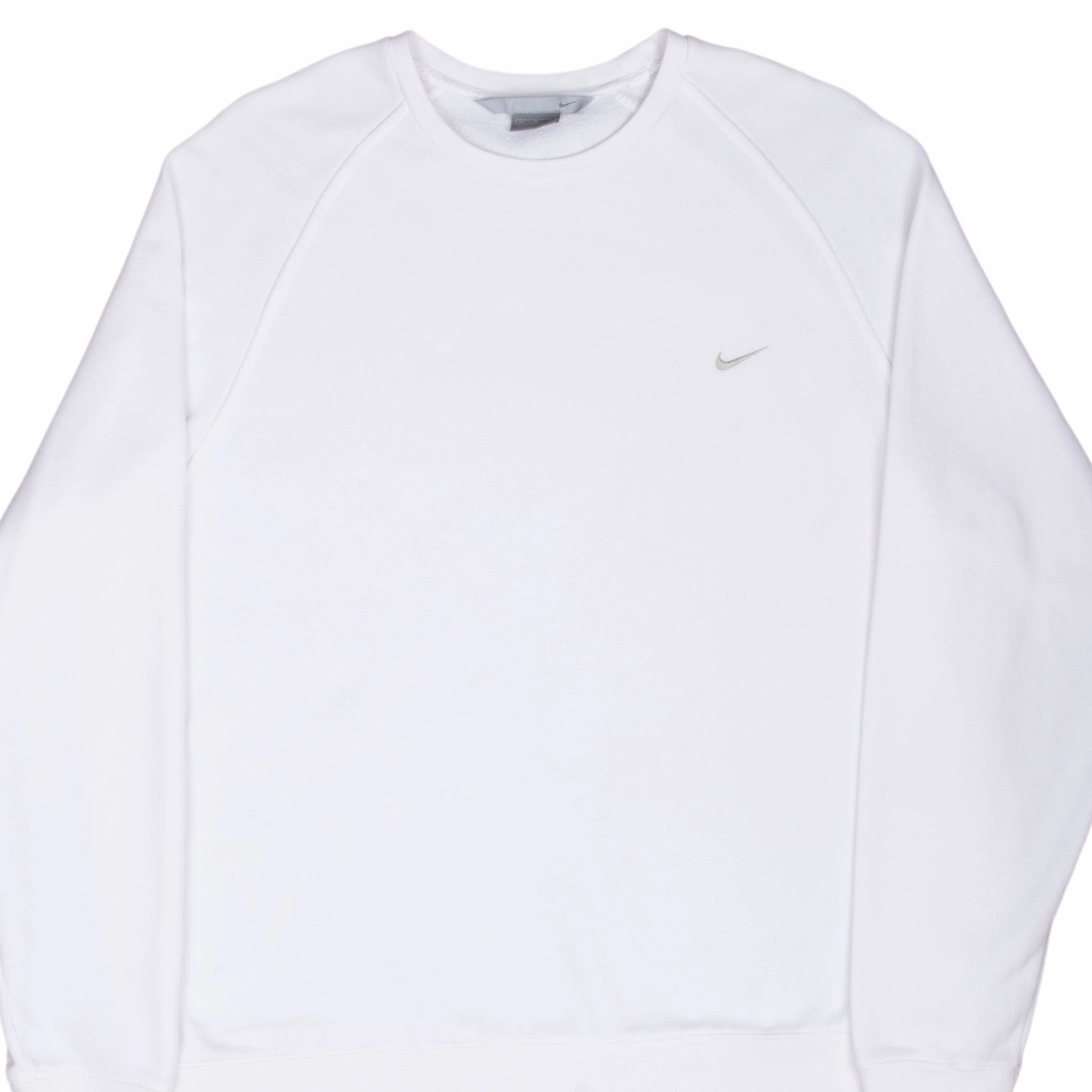 VINTAGE NIKE CLASSIC SWOOSH WHITE SWEATSHIRT 2000S XL Trendy Layered