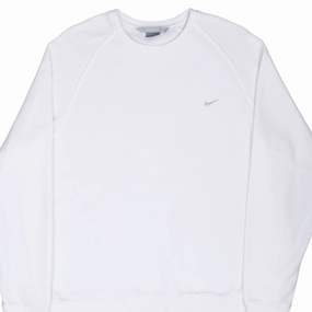 VINTAGE NIKE CLASSIC SWOOSH WHITE SWEATSHIRT 2000S XL Trendy Layered