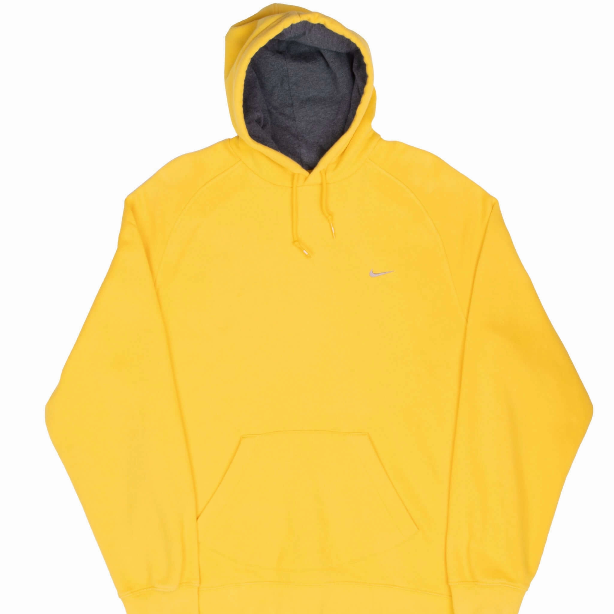 Fleece Lining VINTAGE NIKE CLASSIC SWOOSH YELLOW HOODIE SWEATSHIRT 2000S XL