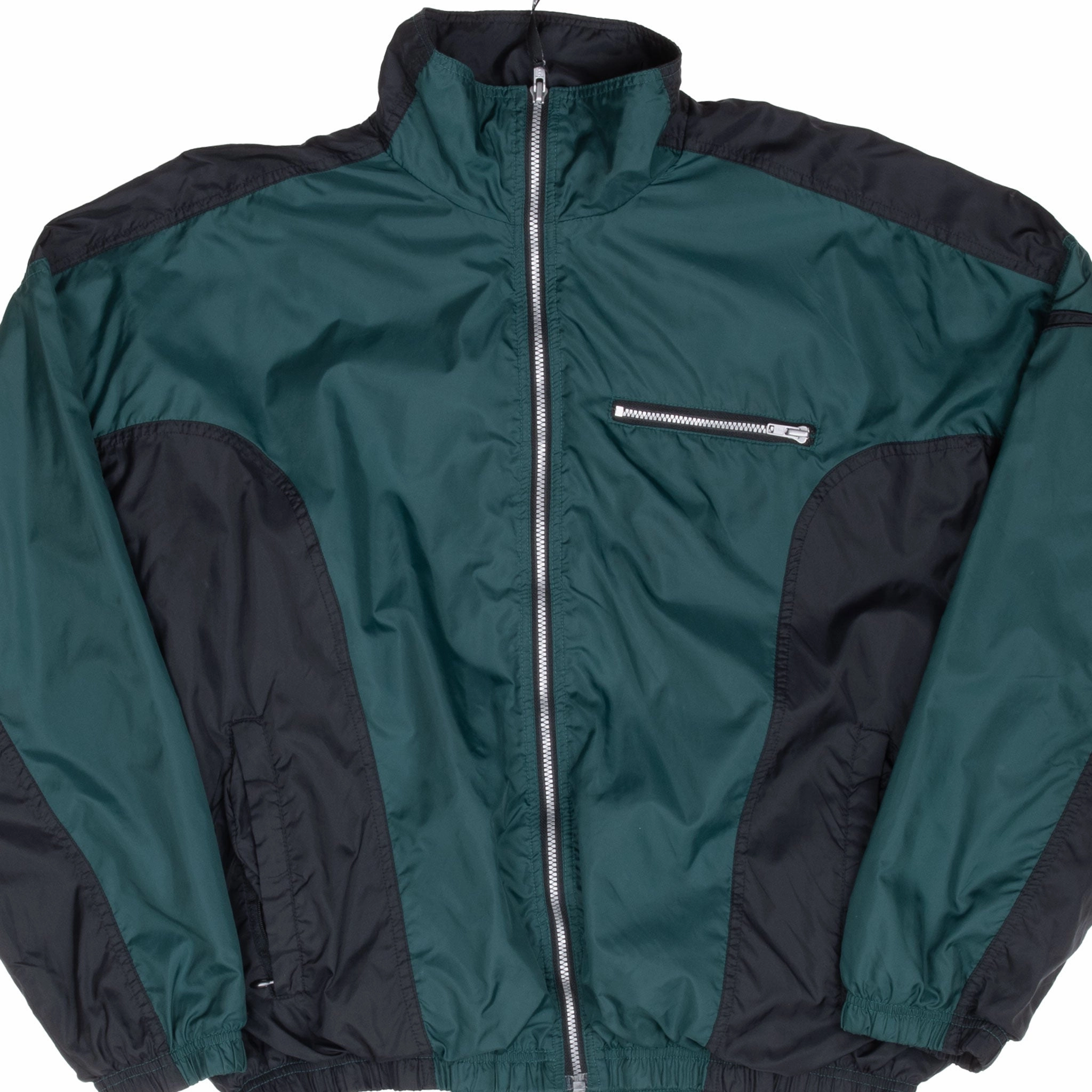 Secure Chest Pocket Casual Use VINTAGE NIKE GREEN BLACK WINDBREAKER JACKET 1990S MEDIUM
