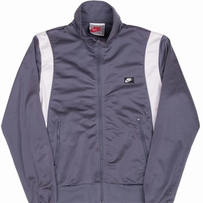 color fast Hyperguard Water Resistance VINTAGE NIKE GREY & WHITE TRACK JACKET 1980S MEDIUM