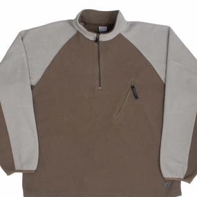 VINTAGE NIKE ID BROWN QUARTER ZIP FLEECE JACKET 2000S XL Insulated Fashion Active Lifestyle