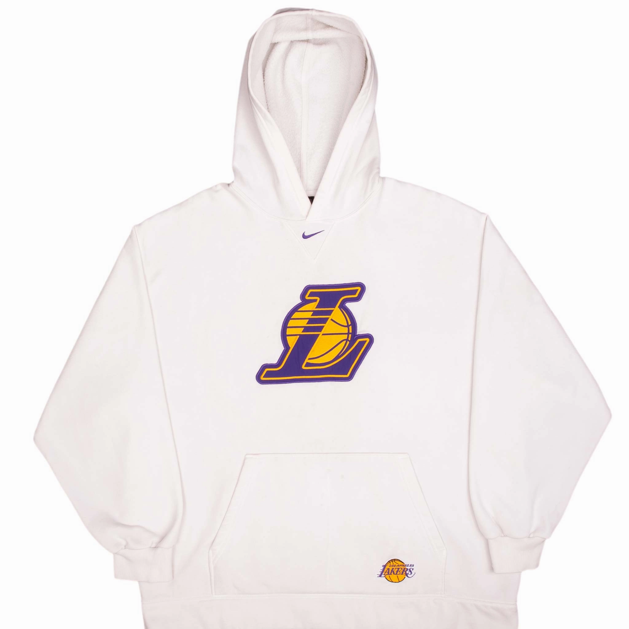 VINTAGE NIKE NBA LOS ANGELES LAKERS CENTER SWOOSH HOODIE SWEATSHIRT 1990S SZ 2XL Daily Use