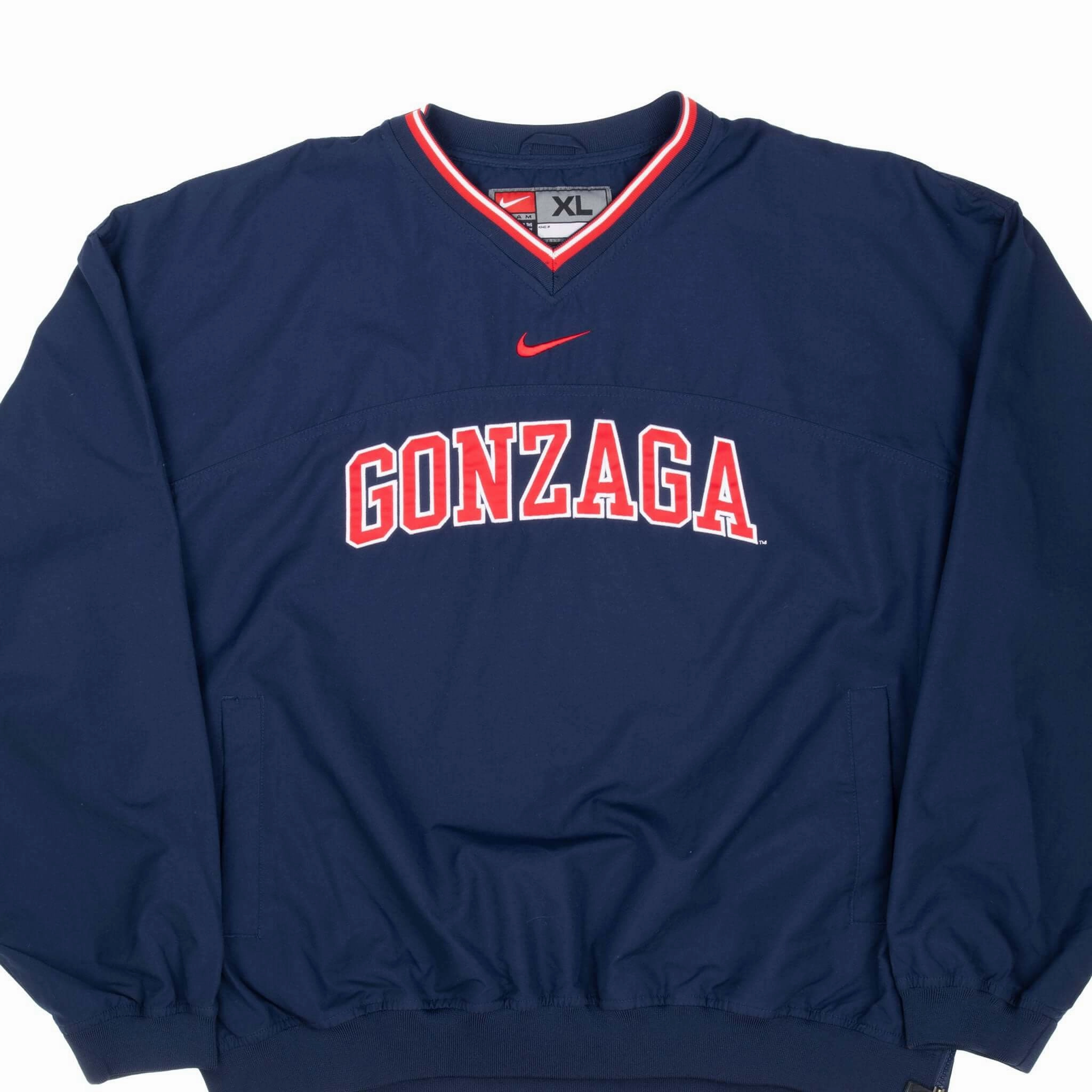 VINTAGE NIKE NCAA GONZAGA WINDBREAKER PULLOVER JACKET 1990S XL Storm Protection Fresh Look