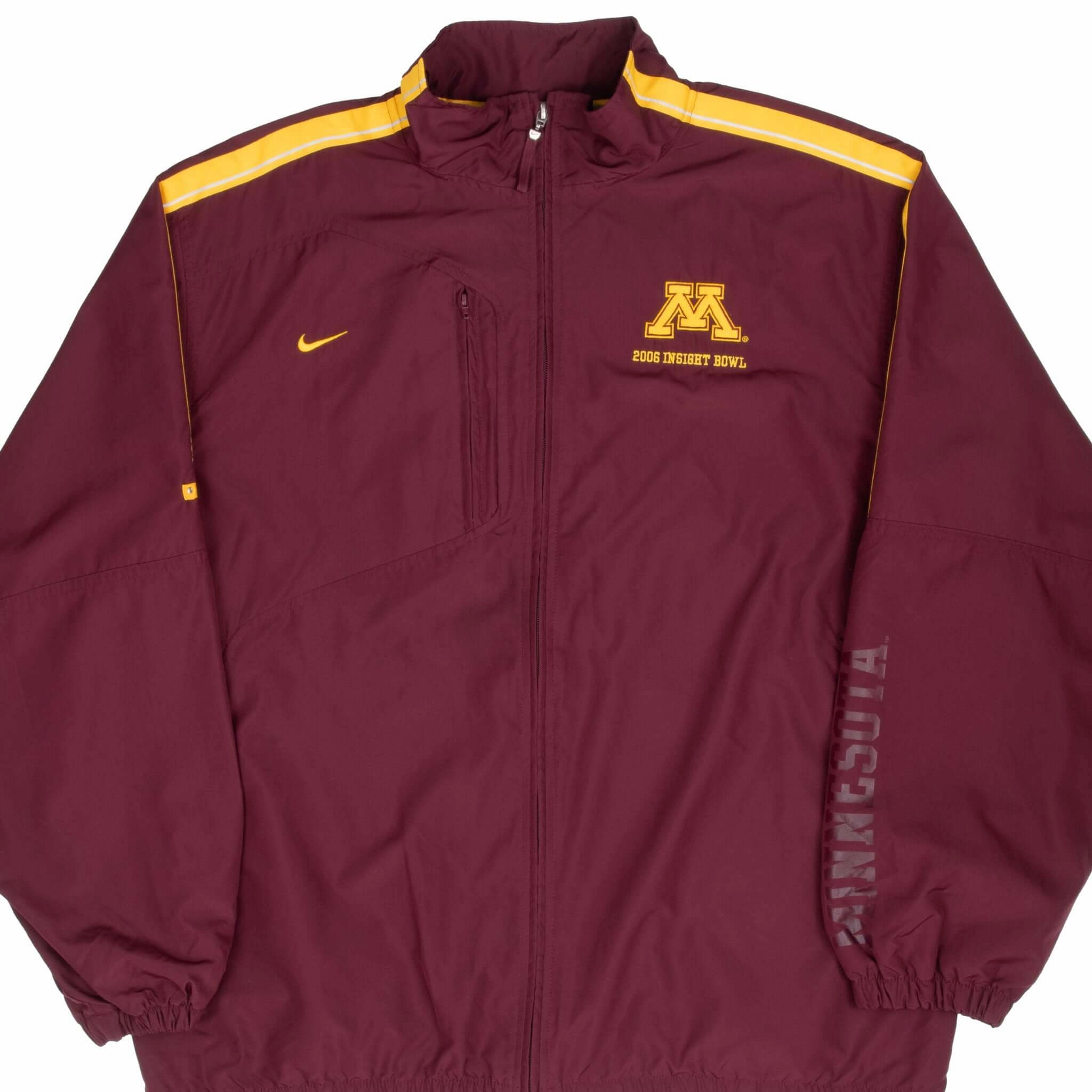 single layer Flexible Elbow Panels VINTAGE NIKE NCAA MINNESOTA GOLDEN GOPHERS WINDBREAKER JACKET 2000S XL