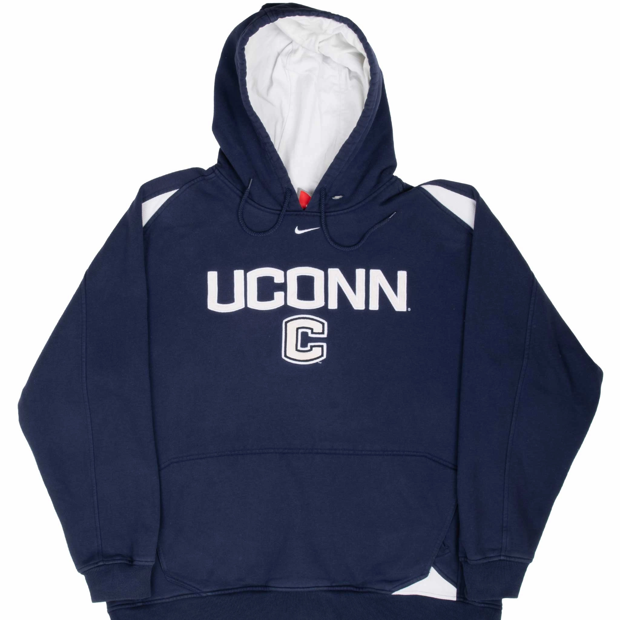 VINTAGE NIKE NCAA UCONN BLUE HOODIE SWEATSHIRT 2000S XL Machine washable