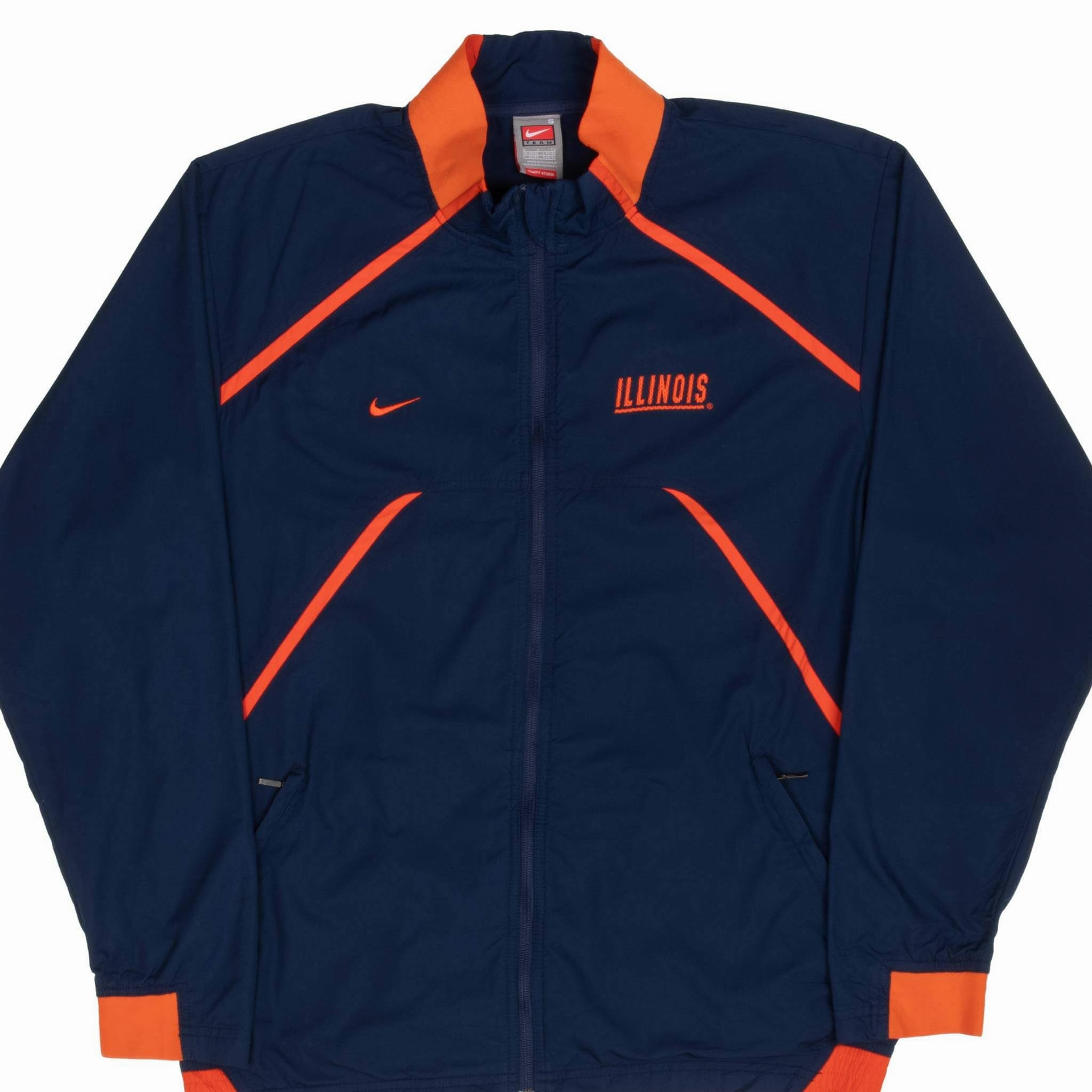 VINTAGE NIKE NCAA UNIVERSITY OF ILLINOIS WINDBREAKER JACKET 2000S SIZE SMALL Trail Tested