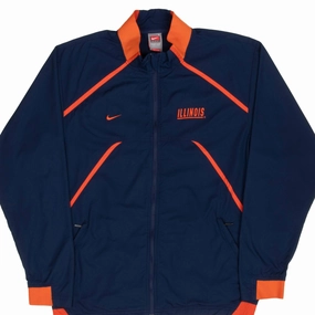 VINTAGE NIKE NCAA UNIVERSITY OF ILLINOIS WINDBREAKER JACKET 2000S SIZE SMALL Trail Tested
