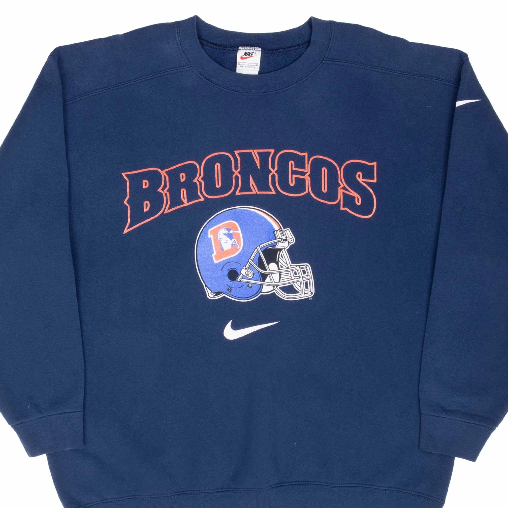 kids' product party readiness VINTAGE NIKE NFL DENVER BRONCOS SWEATSHIRT 1990S LARGE MADE IN USA