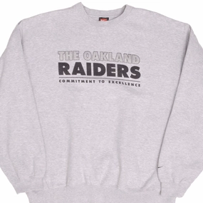 VINTAGE NIKE NFL OAKLAND RAIDERS HEAVYWEIGHT GREY SWEATSHIRT 1990S SIZE XL kids product hat style statement