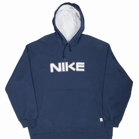 product eco friendly conscience VINTAGE NIKE SPELLOUT BLUE HOODIE SWEATSHIRT 2000S 2XL