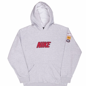 Fashion Essential Comfort Layering VINTAGE NIKE SPELLOUT GREY HOODIE SWEATSHIRT 2000S MEDIUM