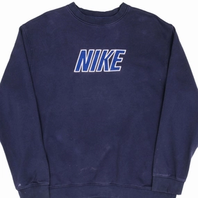 product graduation elegance Athletic Hoodie VINTAGE NIKE SPELLOUT NAVY BLUE SWEATSHIRT 2000S SIZE XL