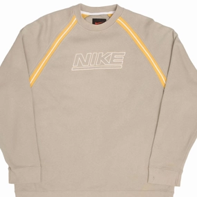 VINTAGE NIKE SPELLOUT SWOOSH BEIGE SWEATSHIRT 1990S SIZE MEDIUM product ombre gradient