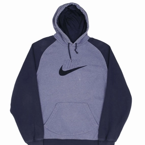 Trendy Outerwear product poplin smoothness VINTAGE NIKE SPELLOUT SWOOSH BLUE HOODIE SWEATSHIRT 2000S SIZE XL