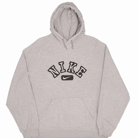 VINTAGE NIKE SPELLOUT SWOOSH GREY HOODIE SWEATSHIRT 2000S SIZE XL Weekend Fit