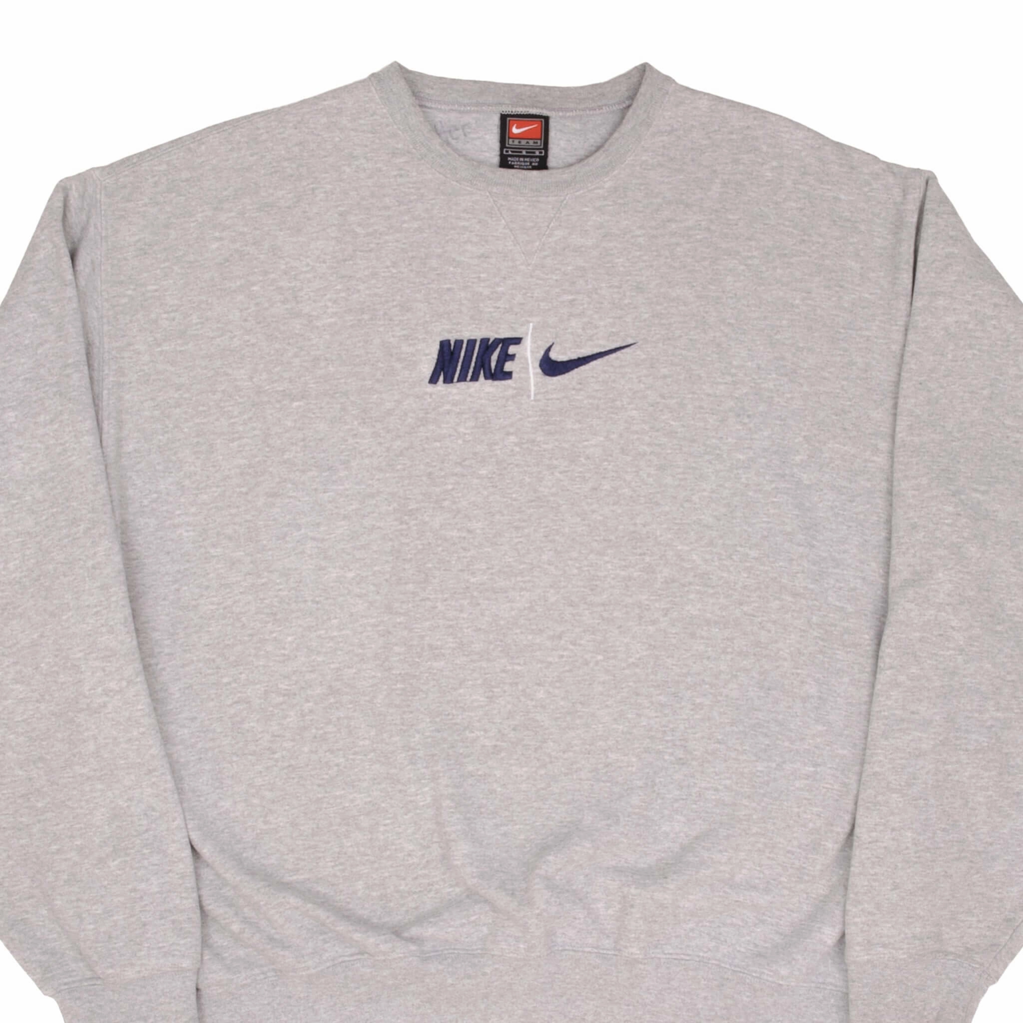 VINTAGE NIKE SPELLOUT SWOOSH GREY SWEATSHIRT 1990S SIZE LARGE Weekend Minimal Casual Jacket