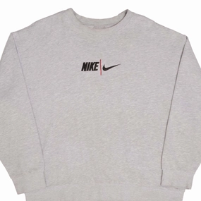 VINTAGE NIKE SPELLOUT SWOOSH GREY SWEATSHIRT 2000S SIZE XL Fashion Basics material trend