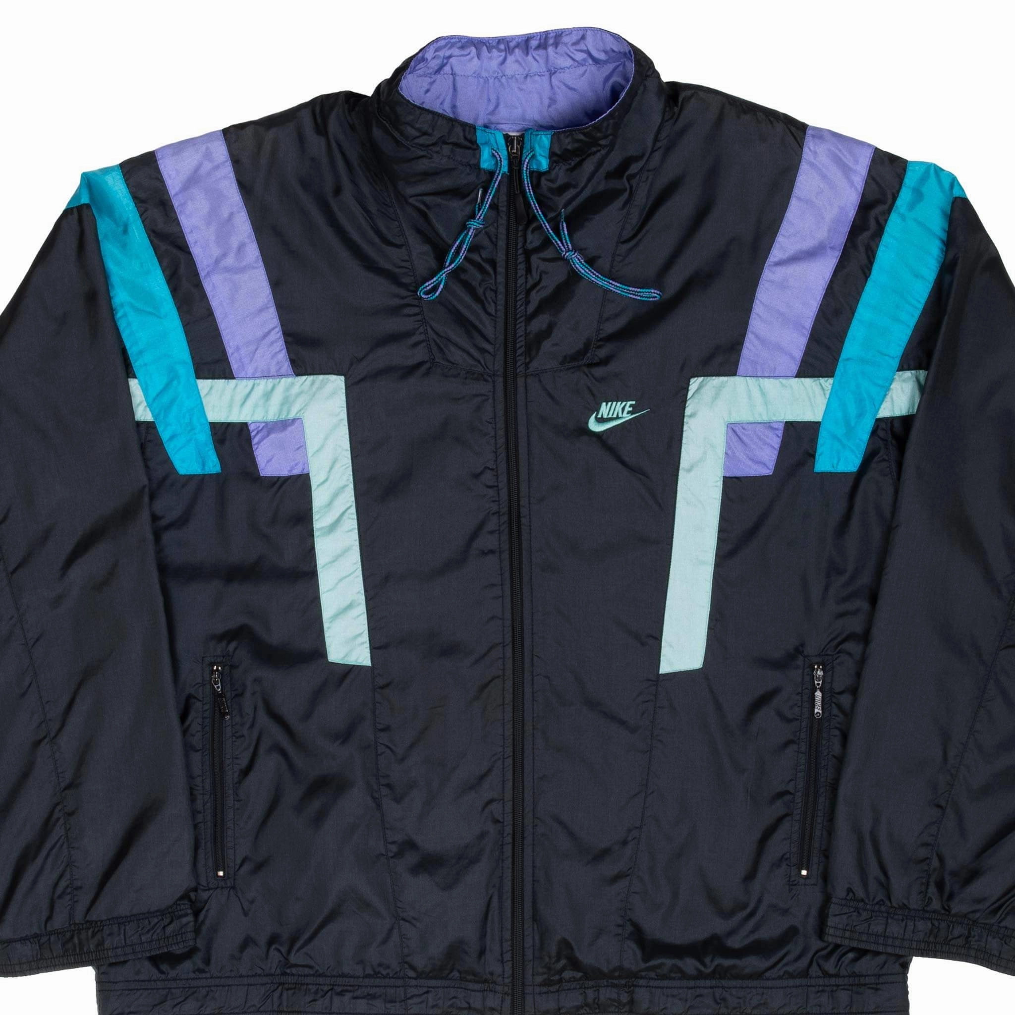 Neutral Comfort VINTAGE NIKE SWOOSH NEON & BLACK WINDBREAKER JACKET LATE 1980S SIZE LARGE