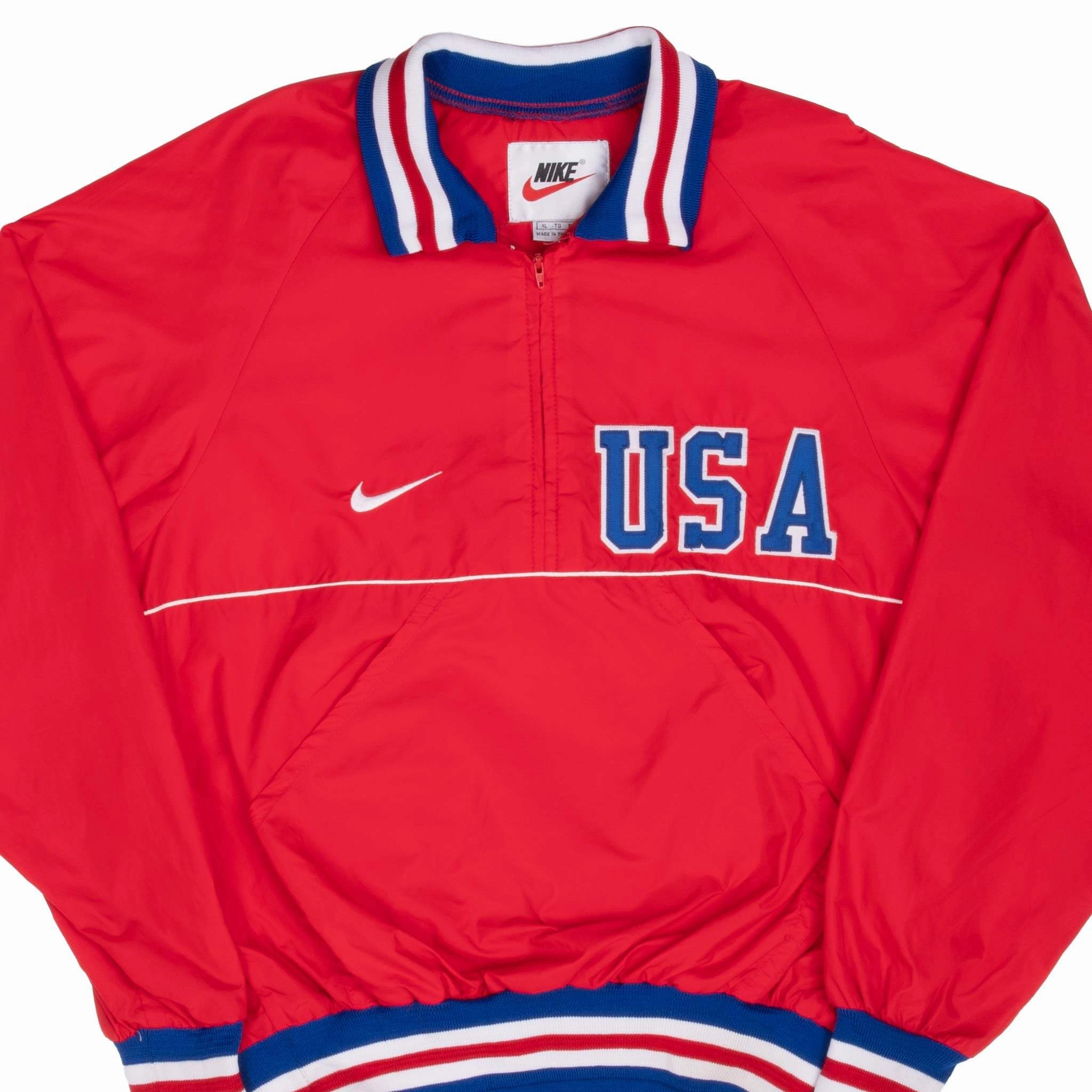 Disseminate VINTAGE NIKE TEAM USA RED PULLOVER WINDBREAKER JACKET 1990S SIZE XL