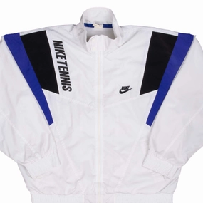 Stole Multi Season VINTAGE NIKE TENNIS WHITE WINDBREAKER JACKET 1990S LARGE
