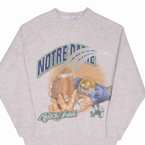VINTAGE NOTRE DAME UNIVERSITY FIGHTING IRISH SWEATSHIRT 1990S LARGE MADE IN USA Chic Design