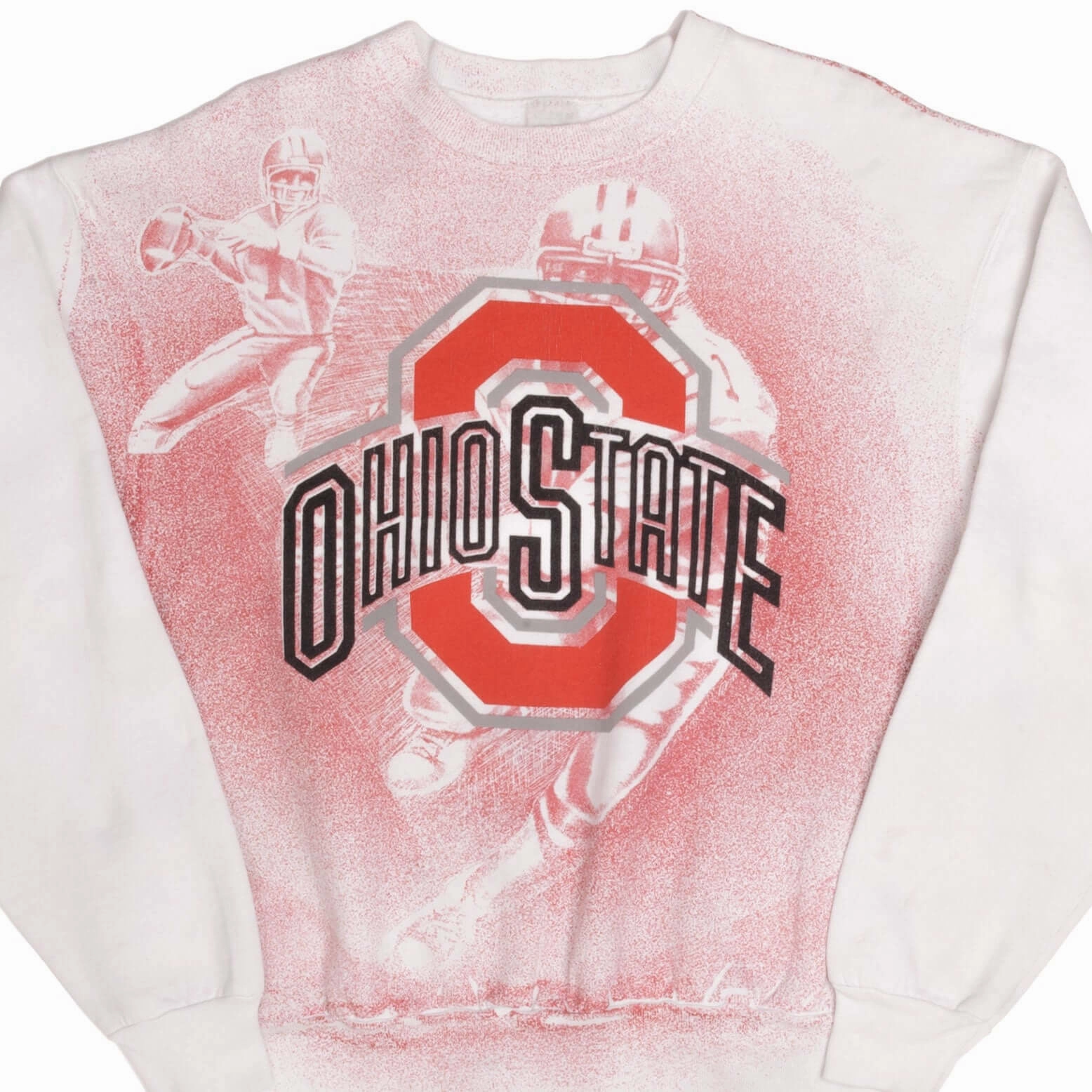 VINTAGE OHIO STATE FOOTBALL ALL OVER PRINT 1990S SWEATSHIRT XL MADE IN USA Essential Sporty Collared