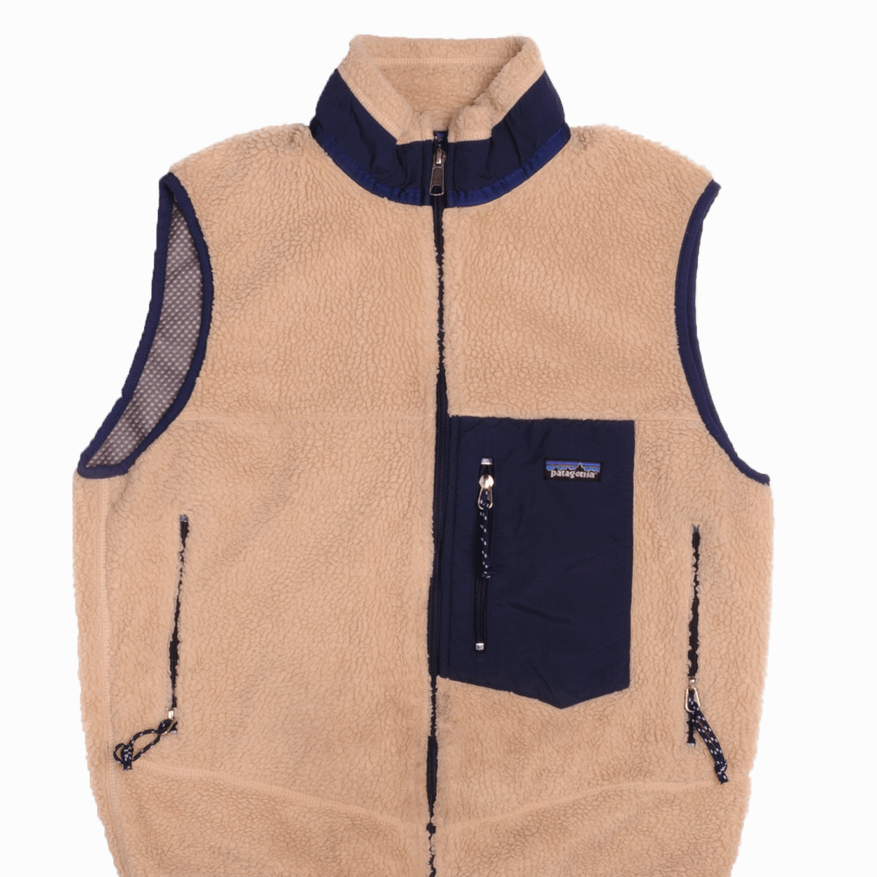 Daily Comfort Silicone Grip Trim VINTAGE PATAGONIA BEIGE RETRO-X FLEECE DEEP PILE VEST JACKET 90S MEDIUM MADE USA