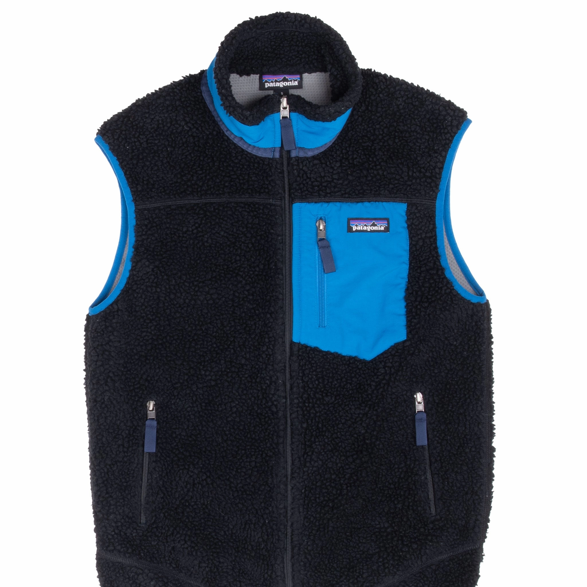 VINTAGE PATAGONIA BLACK RETRO-X FLEECE DEEP PILE VEST JACKET 2000S SMALL Hexagonal Quilted Pattern Snow Prep
