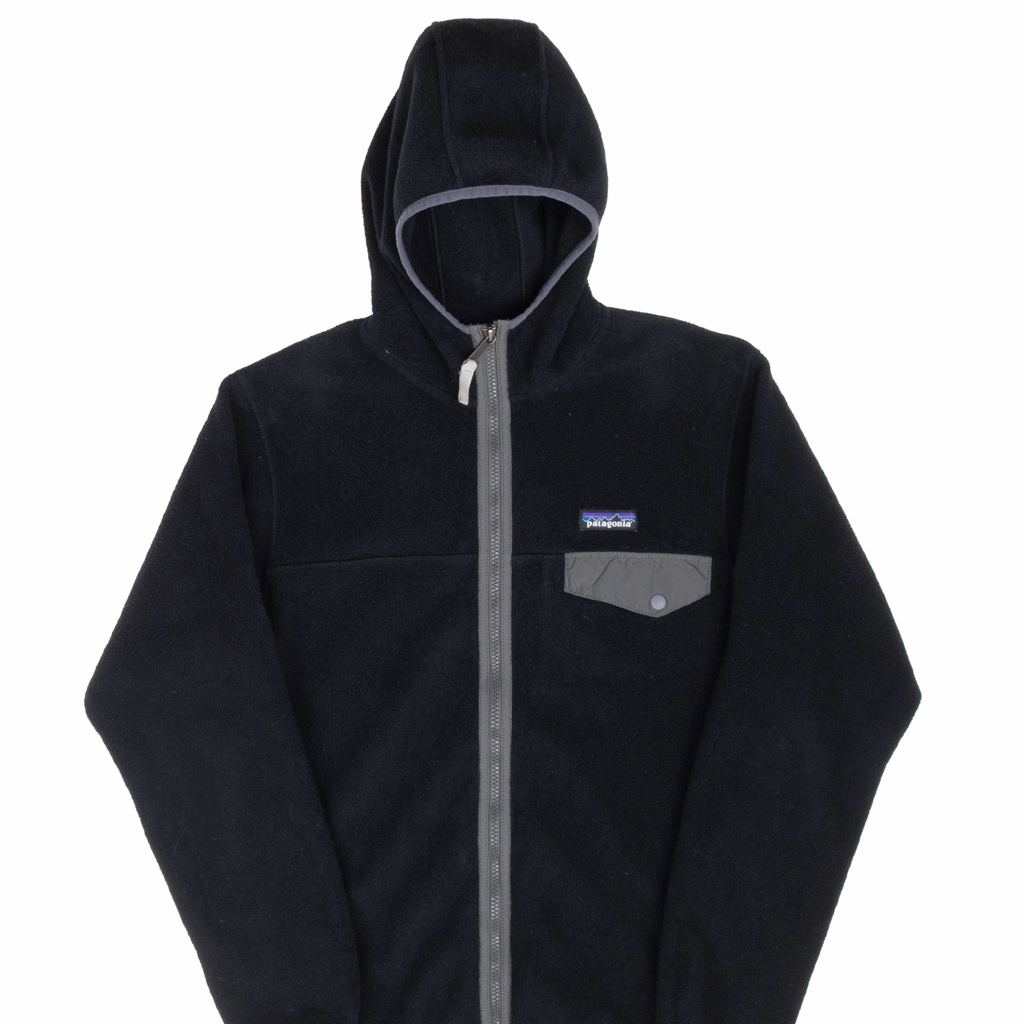 VINTAGE PATAGONIA BLACK SNAP T HOODY ZIP UP FLEECE JACKET SMALL 2000S Gore-Tex Level