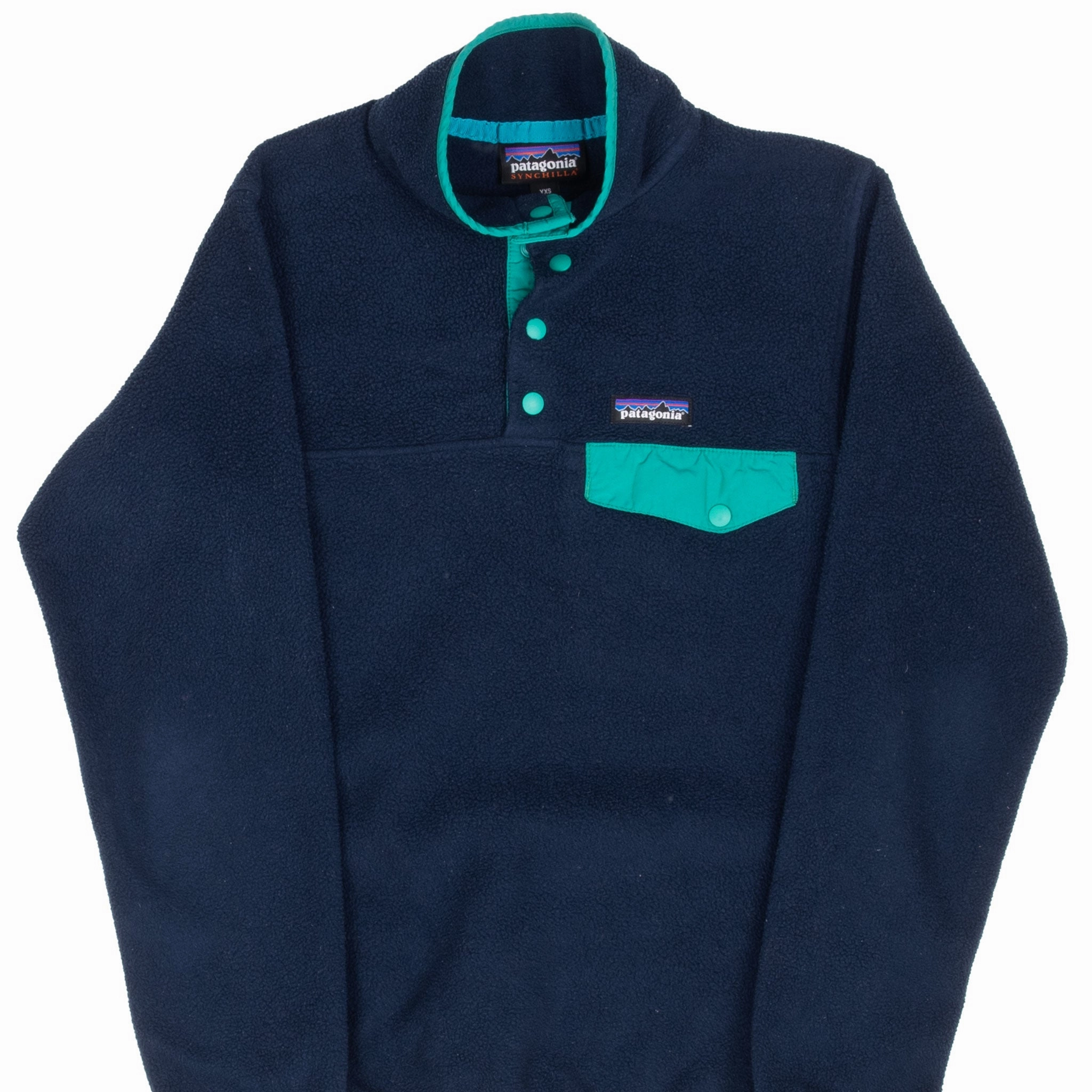 Defend VINTAGE PATAGONIA BLUE SYNCHILLA SNAP T FLEECE PULLOVER JACKET 2000S XXS
