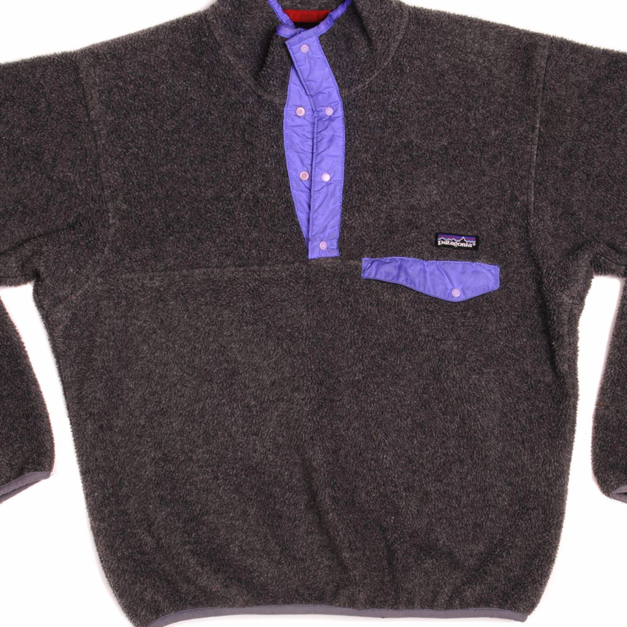 VINTAGE PATAGONIA GREY SNAP T PULLOVER SWEATSHIRT 1990S SIZE MEDIUM MADE IN USA product generic practicality