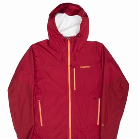 VINTAGE PATAGONIA MENS TORRENTSHELL STRETCH BURGUNDY JACKET LARGE quilted mountain scene