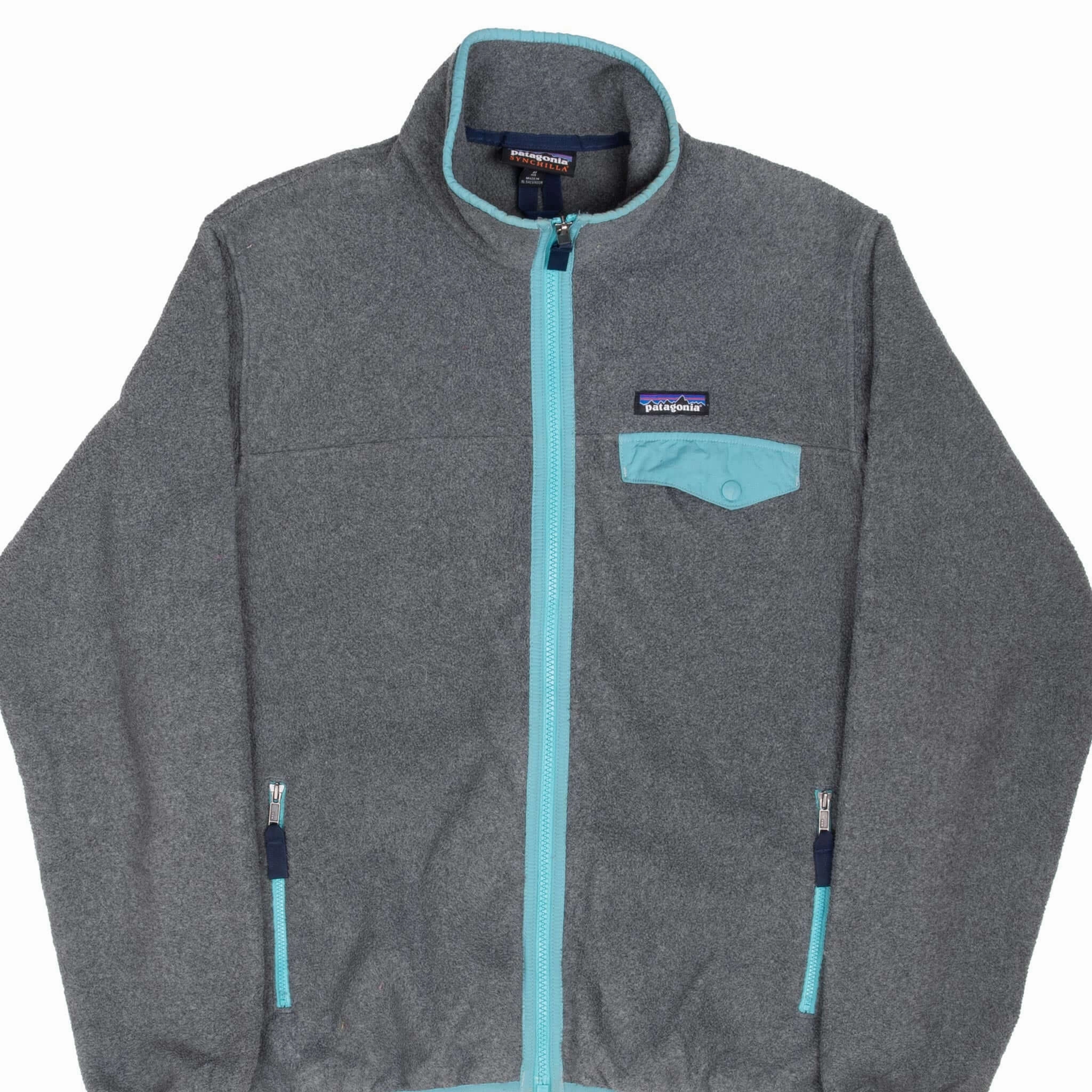Reunion bar VINTAGE PATAGONIA SNAP T SYNCHILLA ZIP UP GREY FLEECE JACKET MEDIUM