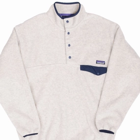 VINTAGE PATAGONIA SYNCHILLA SNAP T BEIGE FLEECE PULLOVER 2000S LARGE Everyday Use Thermal Reflective Lining