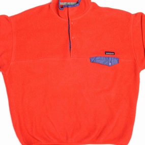 stud accents VINTAGE PATAGONIA SYNCHILLA SNAP-T FLEECE PULLOVER JACKET 1990S XL MADE IN USA