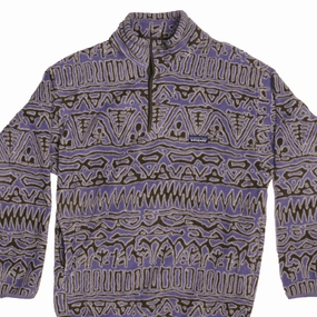 VINTAGE PATAGONIA SYNCHILLA SNAP-T MONOGRAM FLEECE PULLOVER JACKET 90S SIZE LARGE MADE IN USA Reunion