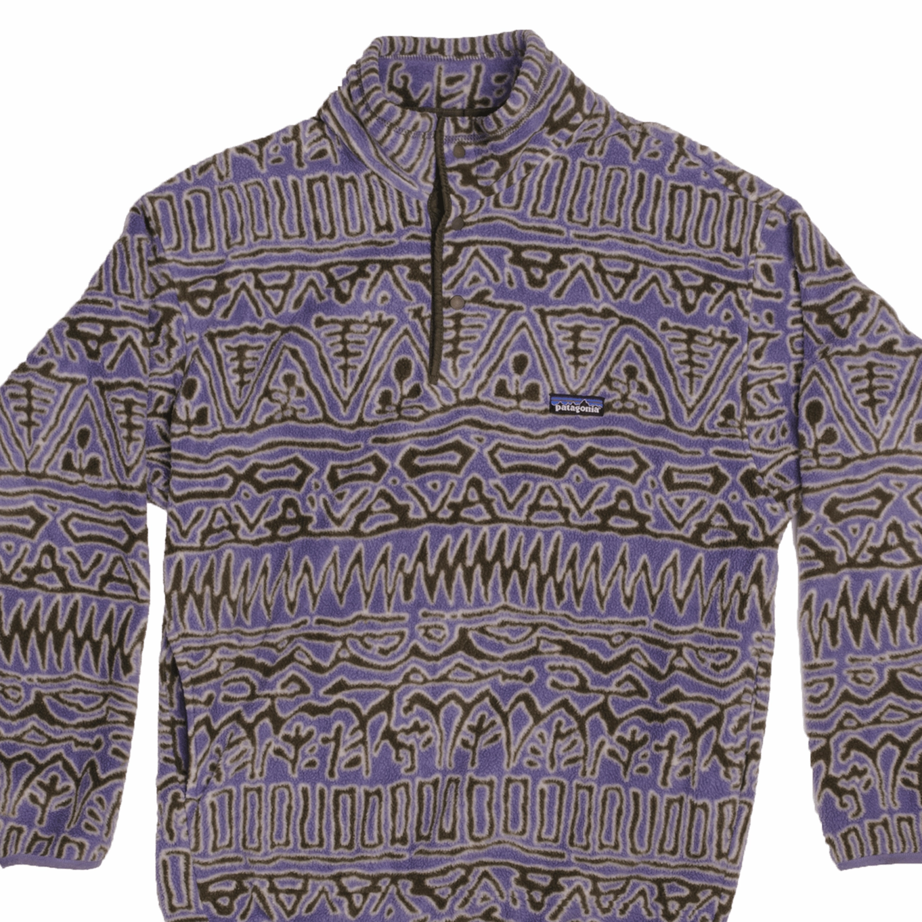 VINTAGE PATAGONIA SYNCHILLA SNAP-T MONOGRAM FLEECE PULLOVER JACKET 90S SIZE LARGE MADE IN USA Reunion