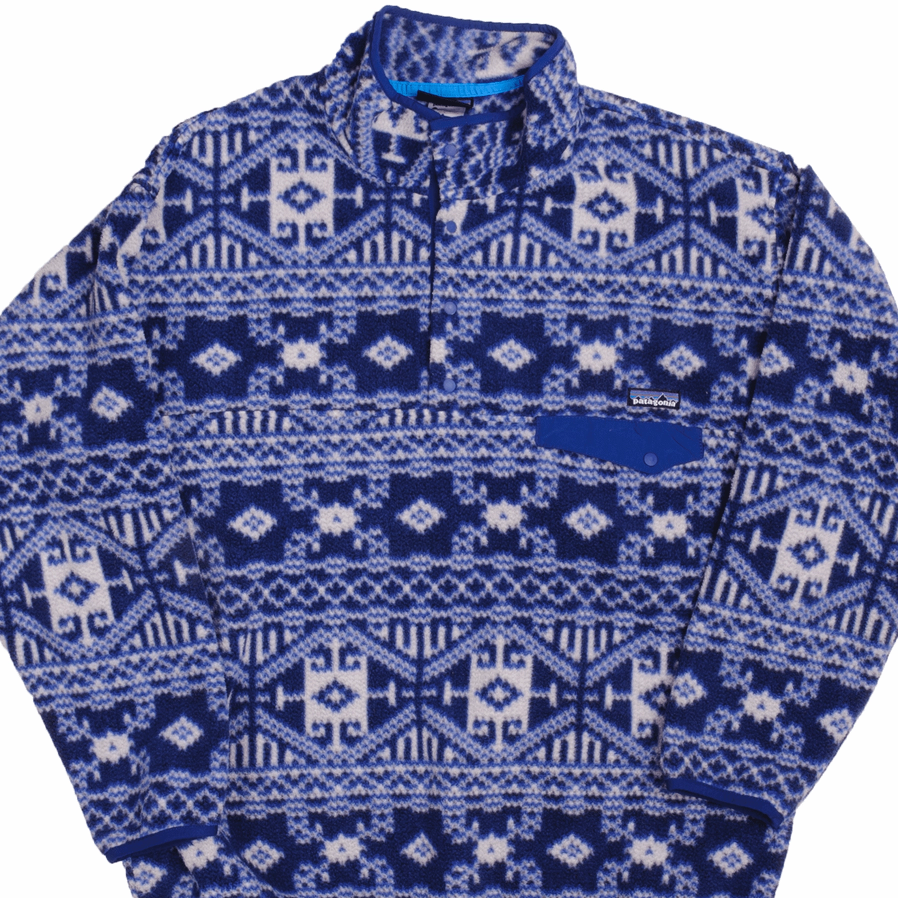 VINTAGE PATAGONIA SYNCHILLA SNAP-T MONOGRAM FLEECE PULLOVER JACKET SIZE XL Abrasion Resistant Zippers