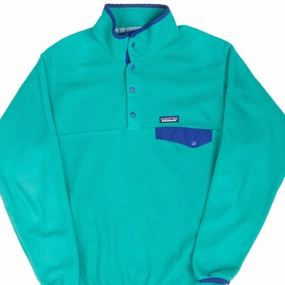 VINTAGE PATAGONIA SYNCHILLA TURQUOISE SNAP T FLEECE PULLOVER JACKET 2000S MEDIUM Free Motion Design