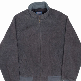VINTAGE PENDLETON WOOLEN MILLS GREY JACKET 1980S XL MADE IN USA License half-zip