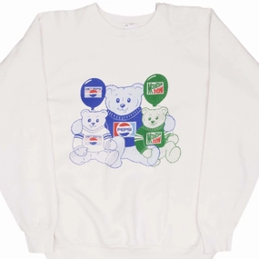 Daily Chic VINTAGE PEPSI COLA MOUNTAIN DEW BEARS 1980S SWEATSHIRT LARGE MADE IN USA