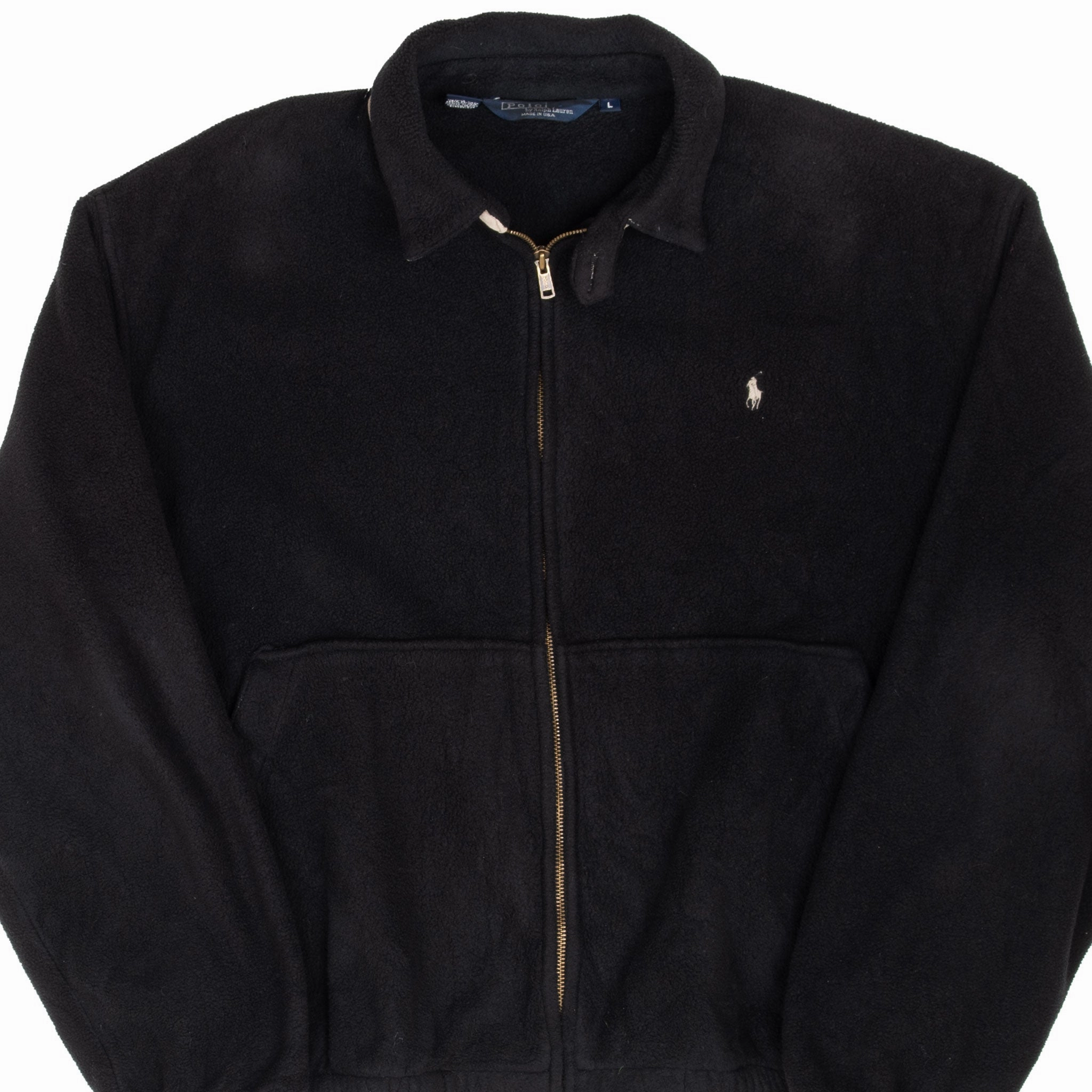 Popular VINTAGE POLO RALPH LAUREN BLACK FLEECE GOLF JACKET 1990 LARGE MADE IN USA