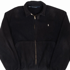 Popular VINTAGE POLO RALPH LAUREN BLACK FLEECE GOLF JACKET 1990 LARGE MADE IN USA