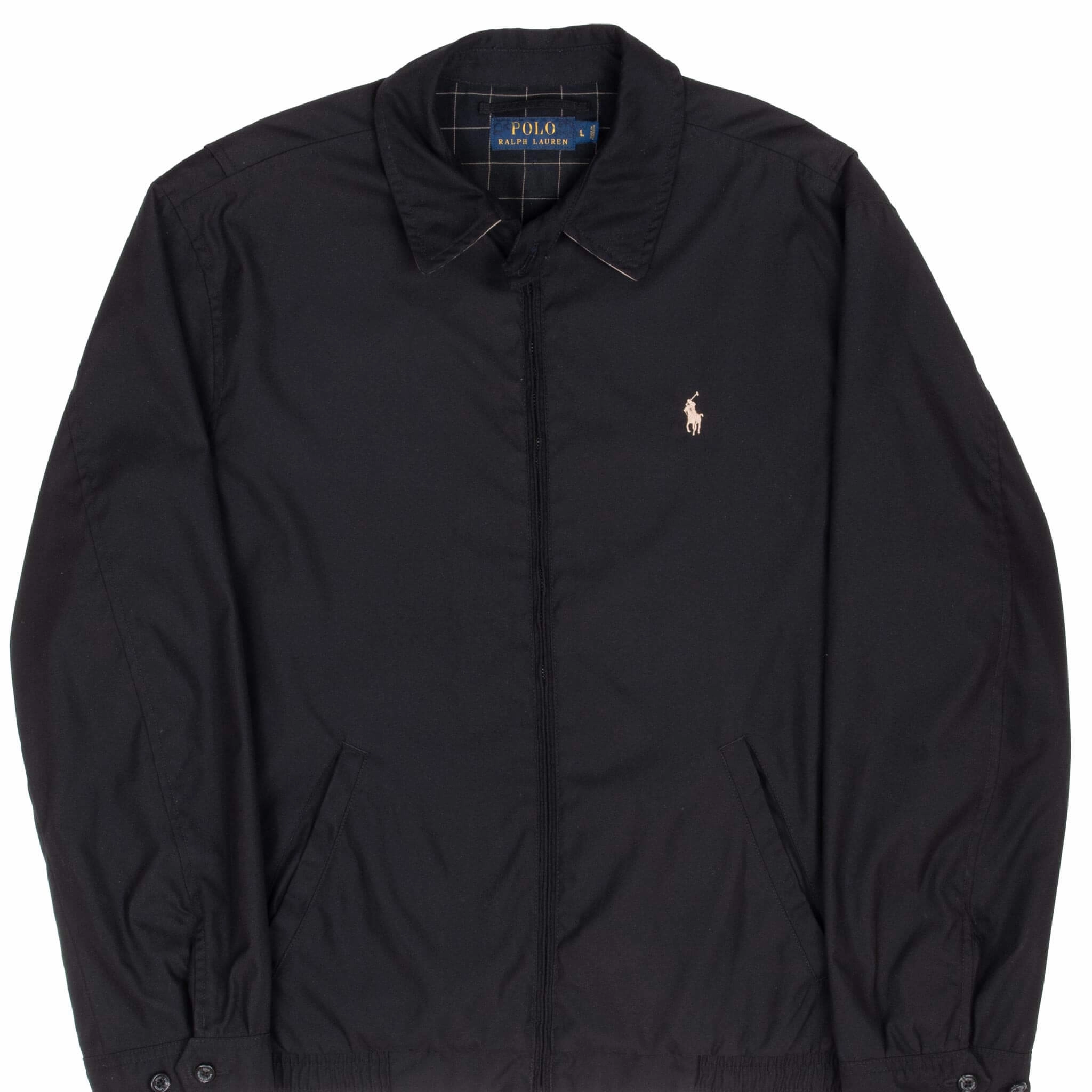 AbrasionResistant Edging Abrasion Resistant Fabric VINTAGE POLO RALPH LAUREN BLACK HARRINGTON GOLF JACKET LARGE