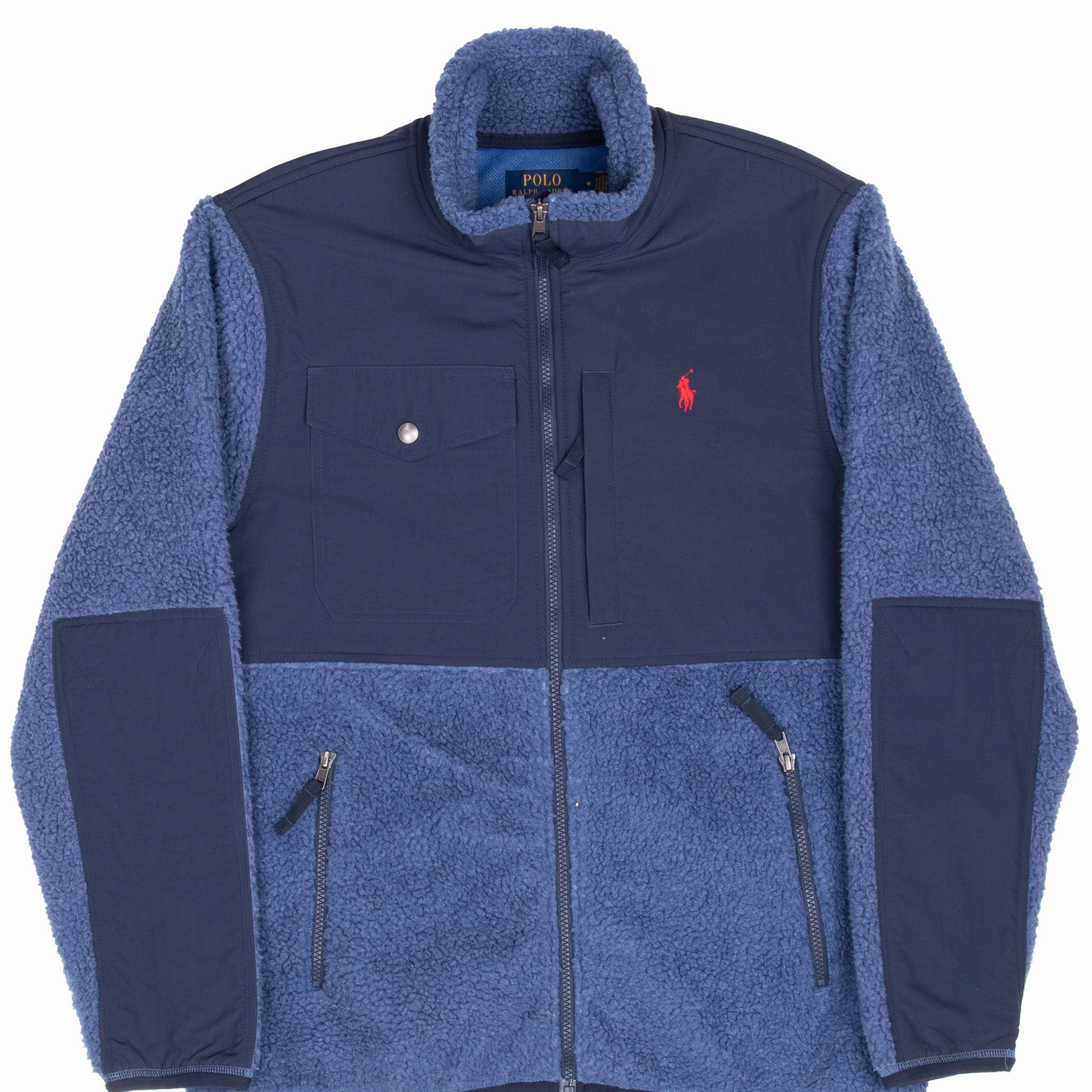 VINTAGE POLO RALPH LAUREN BLUE FLEECE JACKET MEDIUM Improve Urban Protection