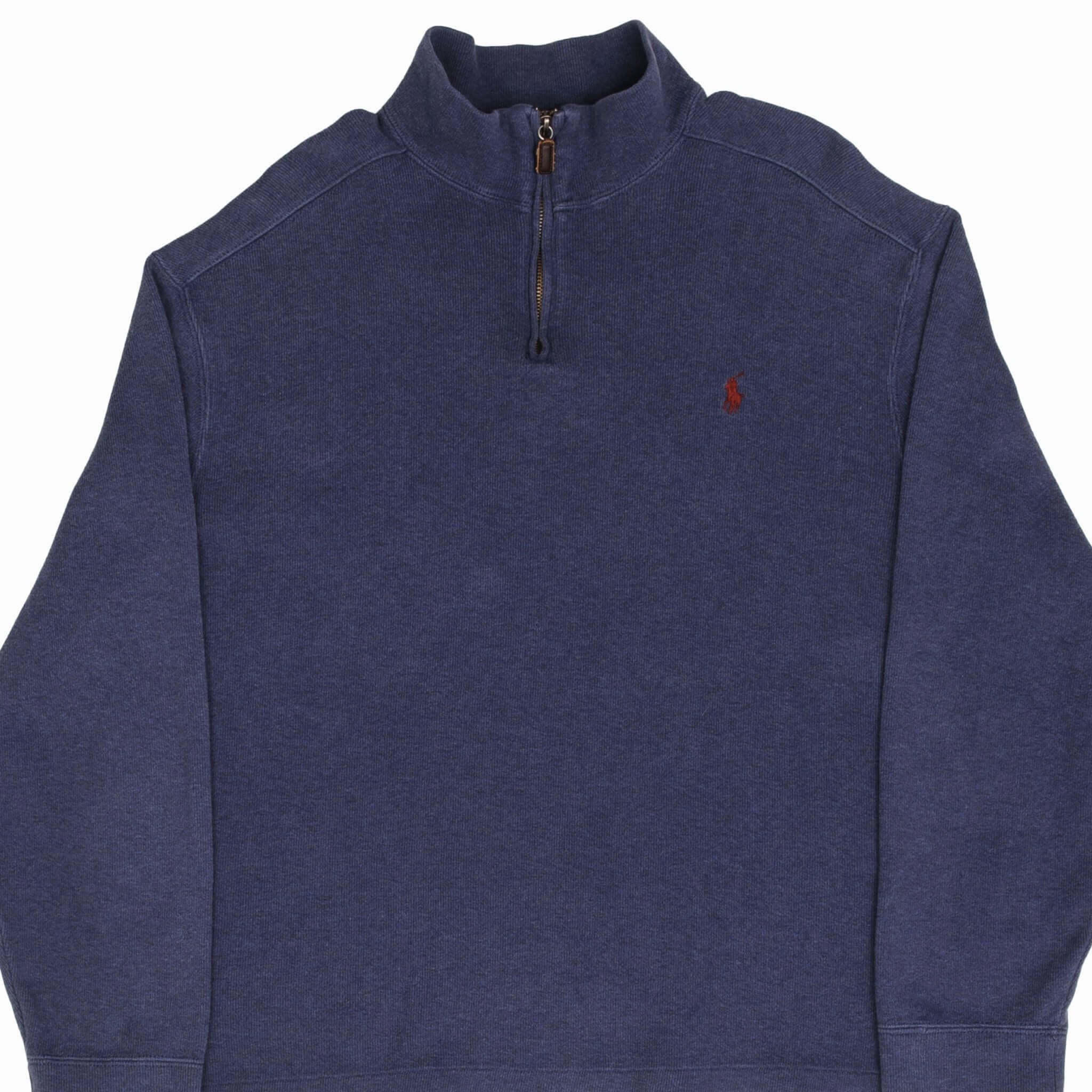 VINTAGE POLO RALPH LAUREN BLUE QUARTER 1/4 ZIP SWEATER 1990S SIZE XL Errand Ready