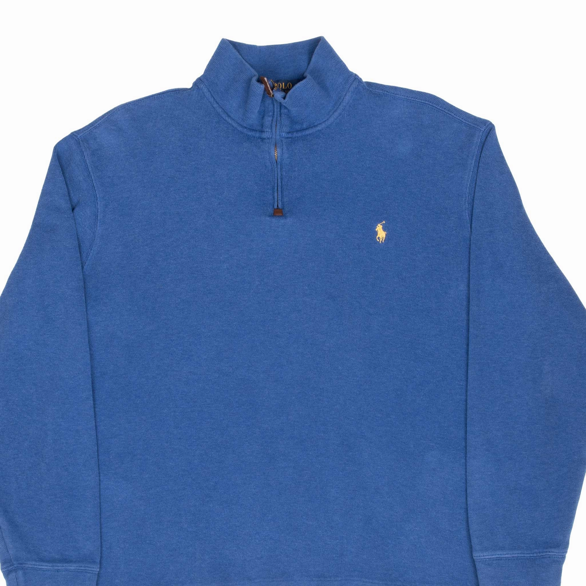 VINTAGE POLO RALPH LAUREN BLUE QUARTER 1/4 ZIP SWEATER XL product urban style quotient Travel Fit